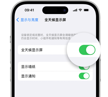 惠水苹果15预约维修分享iPhone15如何设置全天候显示屏幕可见 